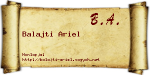 Balajti Ariel névjegykártya